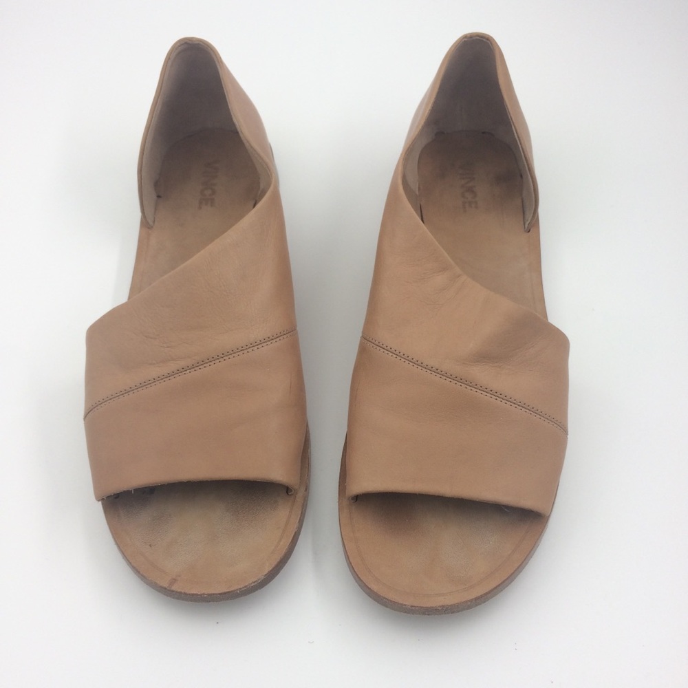 Vince Half D’Orsay Open Toe Flat in Leather
